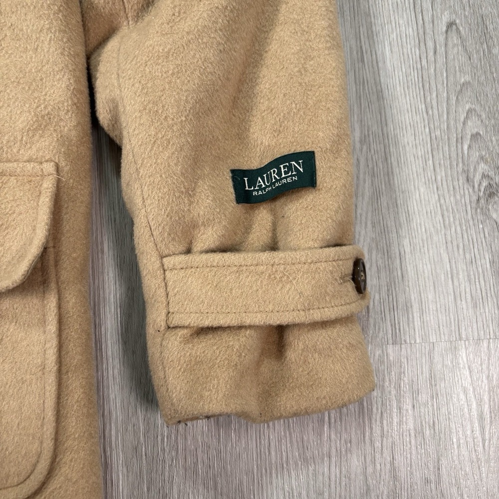 Lauren Ralph Lauren Women's Wool Blend‎ Hooded Coat Camel Tan Size 16R - Picture 5 of 12